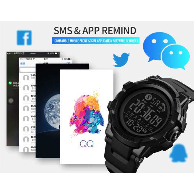 SKMEI Jam Tangan Smartwatch Pria Bluetooth Pedometer - 1501