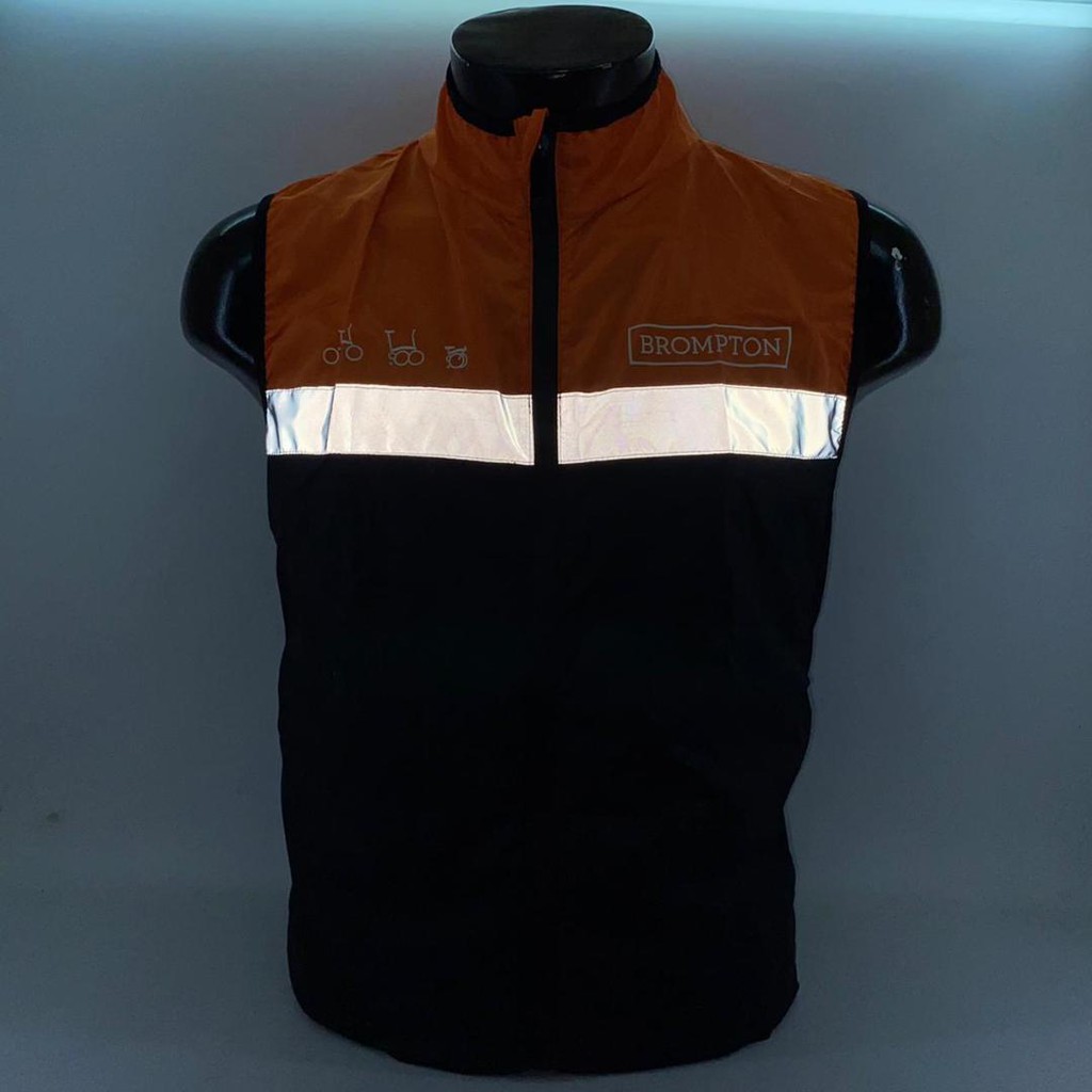 Rompi Sepeda Lipat Vest (Orange Combi Black)