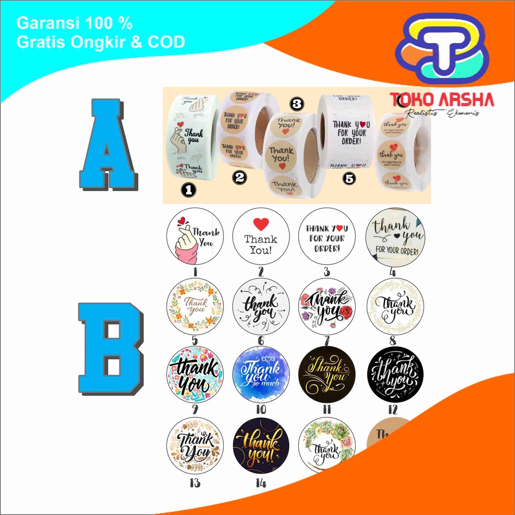 

Sticker sticker thank you terima kasih Toko Arsha