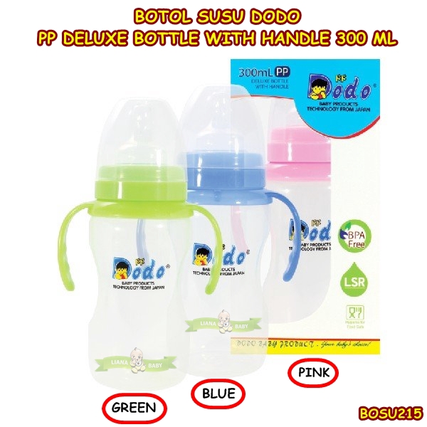 BOSU215 BOTOL SUSU DODO PP DELUXE BOTTLE WITH HANDLE 300 ML