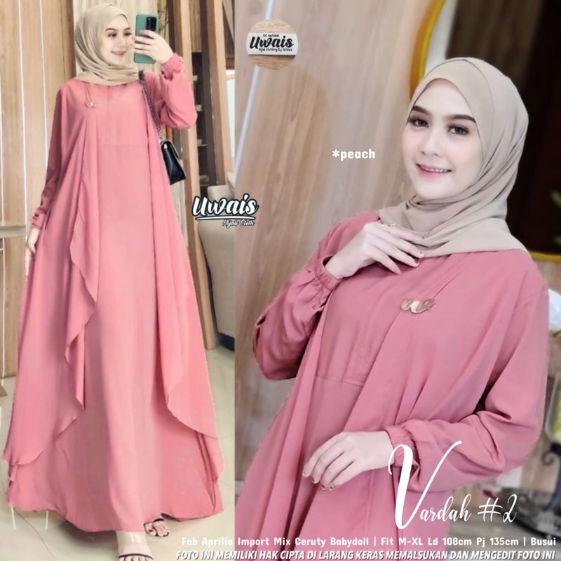 GAMIS VARDAH DRESS CERUTY CERUTTY CERUTI CERUTTI POLOS ADEM UWAIS BUSUI