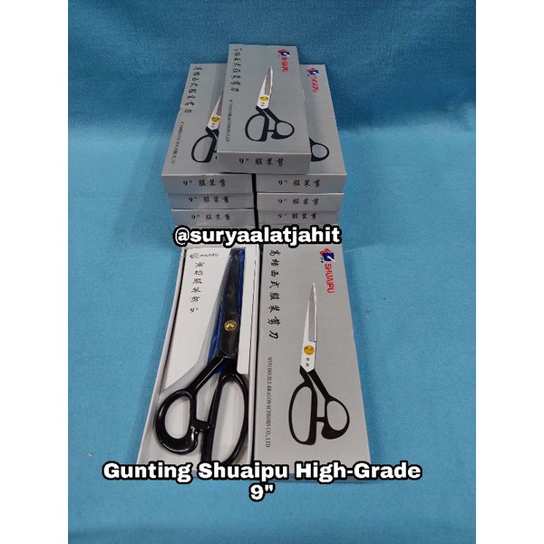 Gunting Shuaipu 9in/22.5cm gg dilapis karet hitam =rp.55.000/1pcs