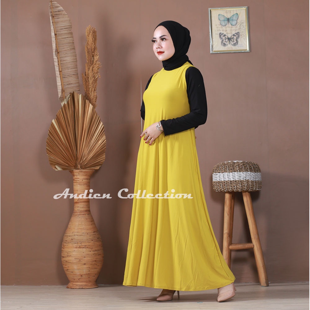 Gamis tanpa lengan /Daleman gamin/ Bahan jersey super (By Andien collection)