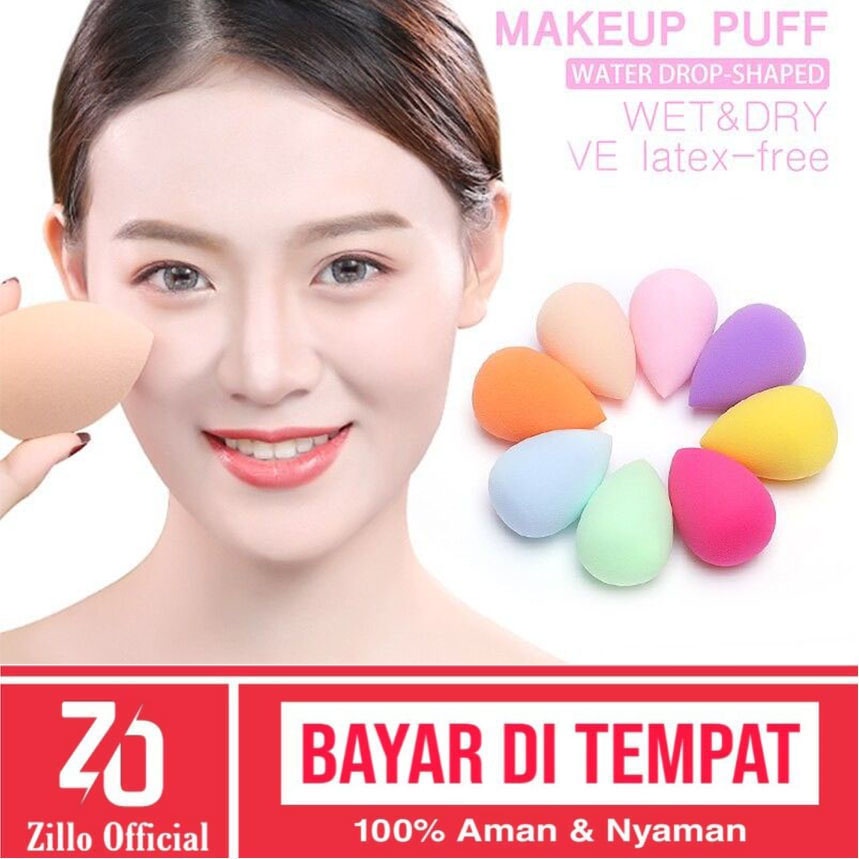 ZILLO Spon Make Up Beauty Blender Tear Drop Egg Sponge Spons MakeUP Untuk Meratakan Make Up