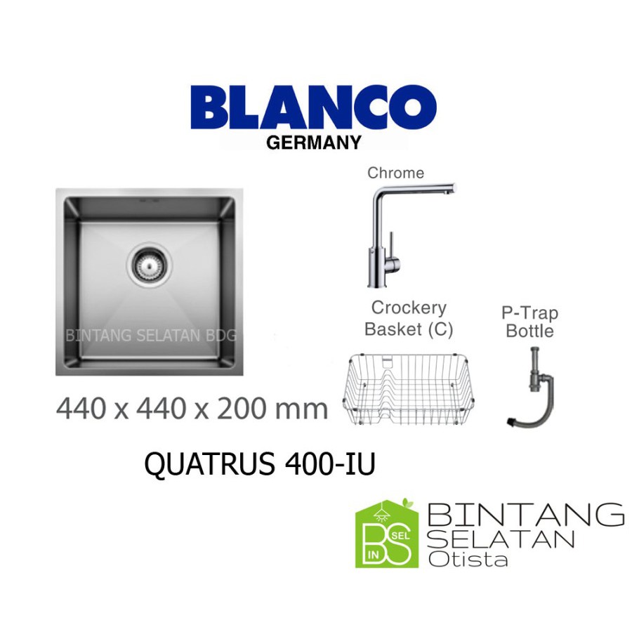 BLANCO KITCHEN SINK BAK CUCI PIRING STAINLESS STEEL QUATRUS 400 - IU