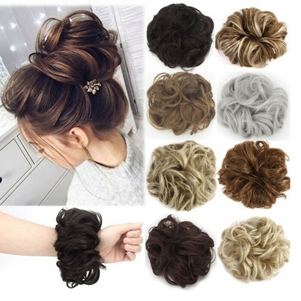 MXBEAUTY Wig Rambut Palsu Model Ikat Rambut Elastis untuk Hair Extension Styling Ponytail Messy Bun