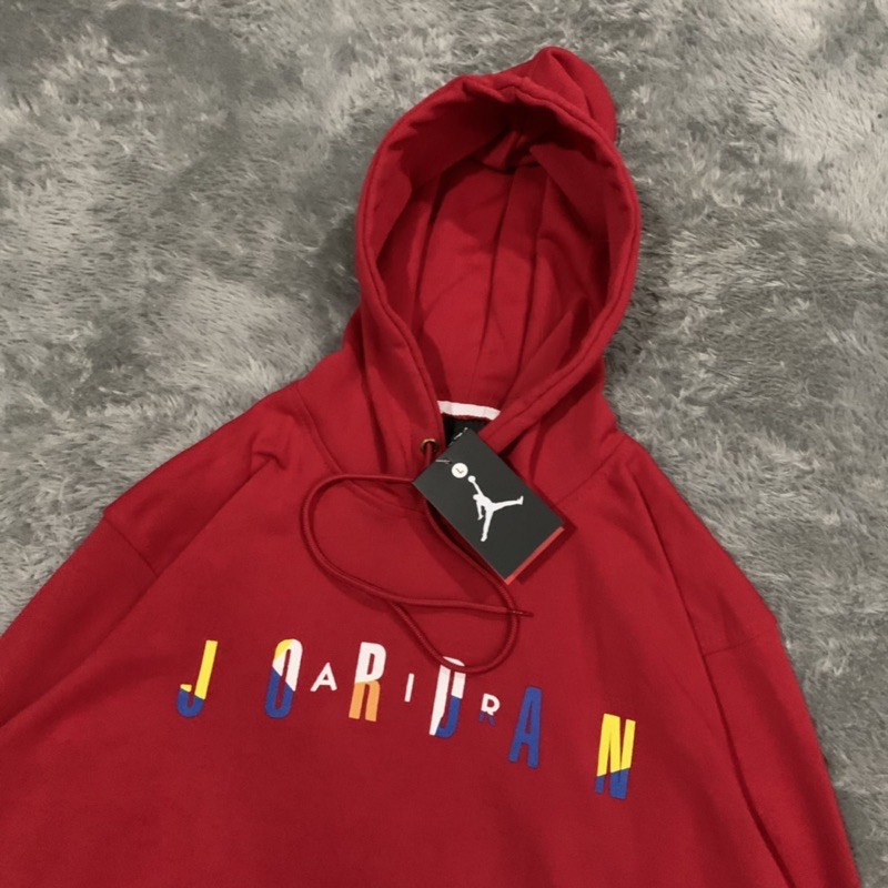 Sweater Hoodie Air Jordan Rainbow Hex Red Fulltag &amp; Lebel