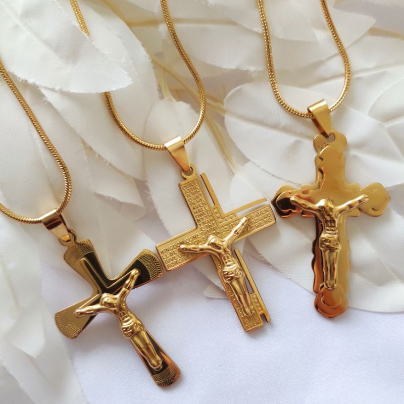 Kalung Salib Yesus Emas 18k Pria dan Wanita