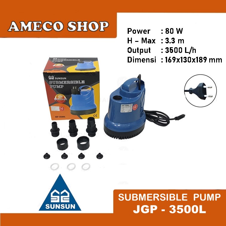 SUNSUN JGP 3500 Submersible Water Pump Pompa Air Celup Kolam Aquarium