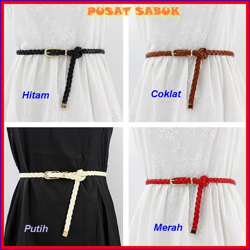 Gesper Tali Ikat Pinggang Kepang Kecil Wanita Sabuk Cewek Women Belt Fashion Korea Impor Murah baru