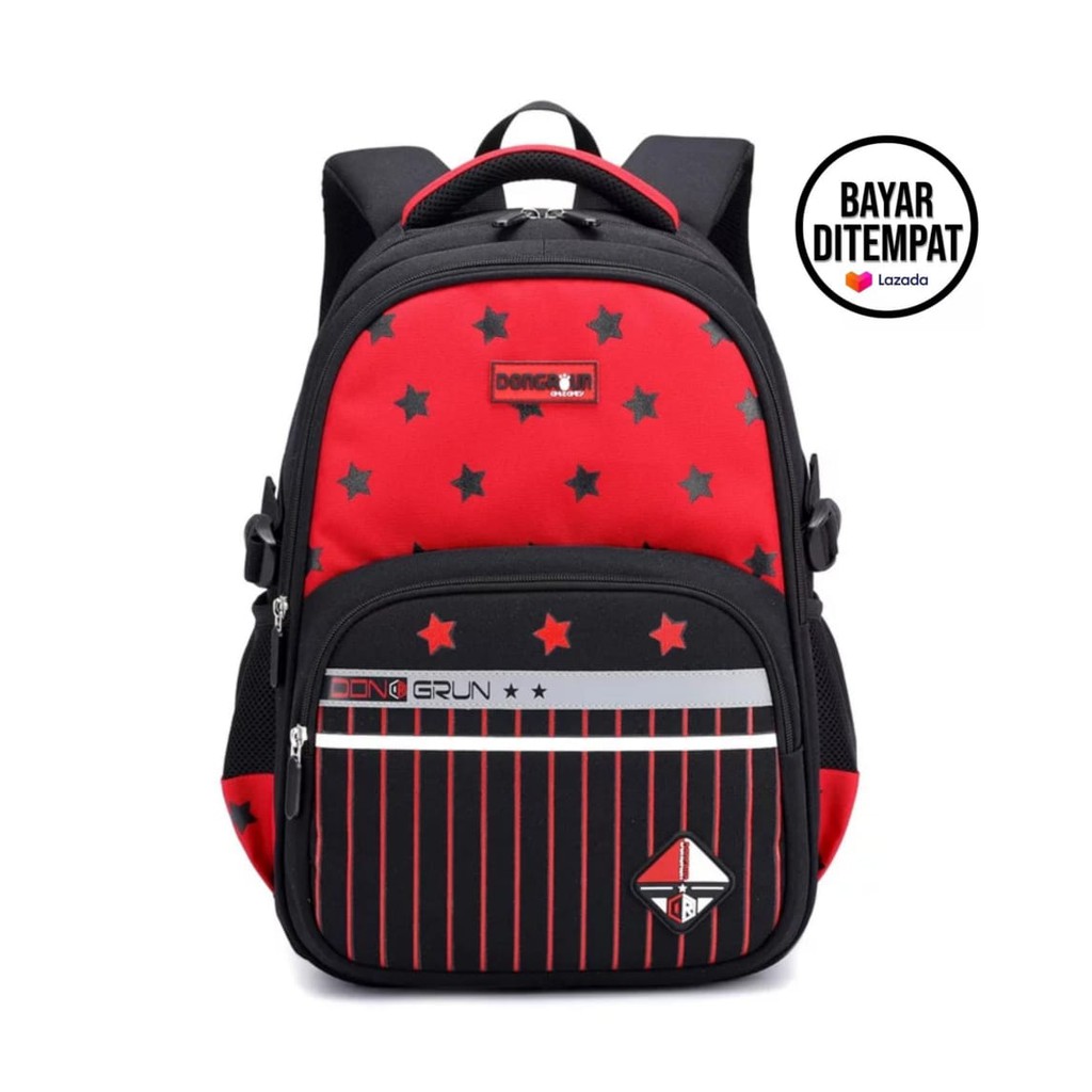 Tas Ransel Sekolah Anak Perempuan Murah TK, SD, SMP Kekinian Model Style Korean VIRAL Tas Ransel Bintang Salur Anak