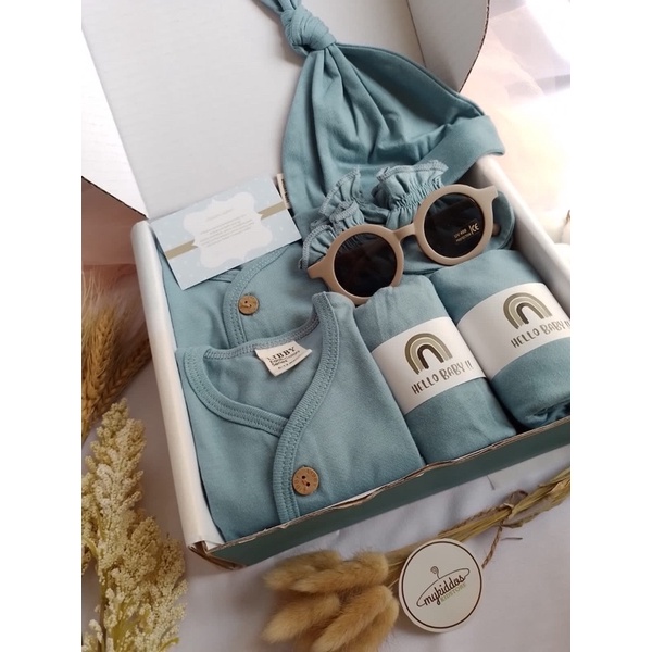 Hampers bayi / kado bayi / gift set baby newborn baru lahir untuk bayi perempuan dan bayi laki laki - Libby Baby earth series