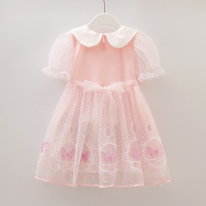 【Tas Gratis】 Gaun Putri Beku Anak -Anak+Tas 2 Pcs Set Tulle Pesta Ulang Tahun Kostum Hadiah