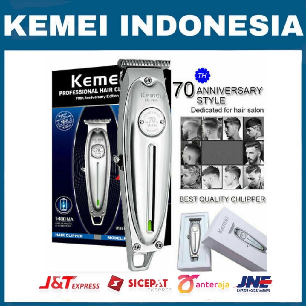KEMEI INDONESIA KEMEI KM-1949 TRIMMER PROFESIONAL ALAT MESIN CUKUR RAMBUT CORDLESS / KEMEI KM 1949 /