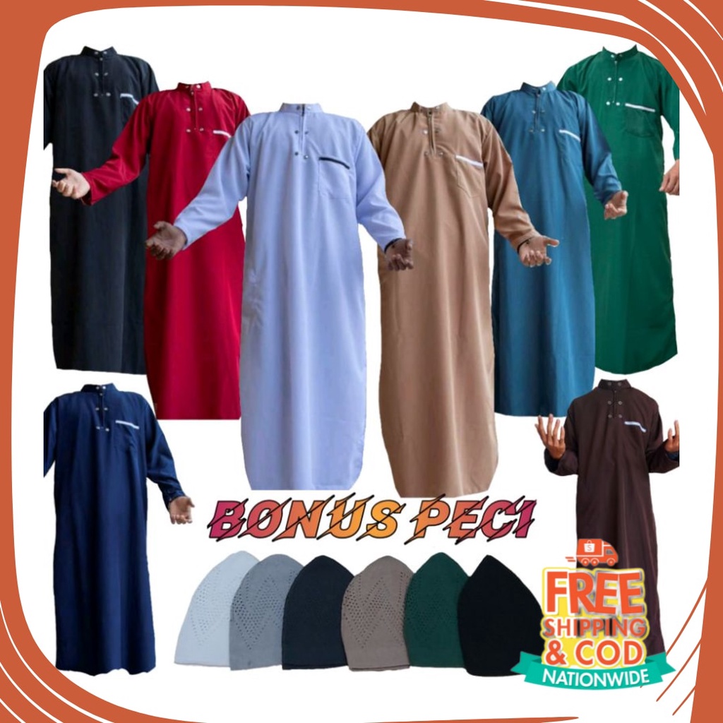 Bahan Tebal Bagus Tidak Tembus Full Halus /  JUBAH PRIA DEWASA / GAMIS PRIA DEWASA ORYGINAL / JUBAH 