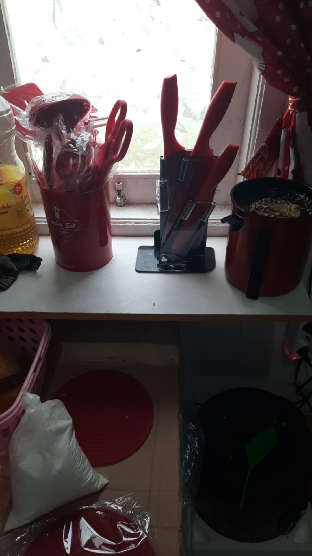7 In 1 Kitchen Knife Set / Talenan, Pisau, Pengupas, Gunting Dapur Set Pisau Set