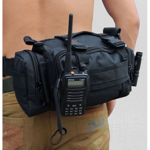 Tas Samping Tactical Tas Selempang Hitam Brimob Anti Air