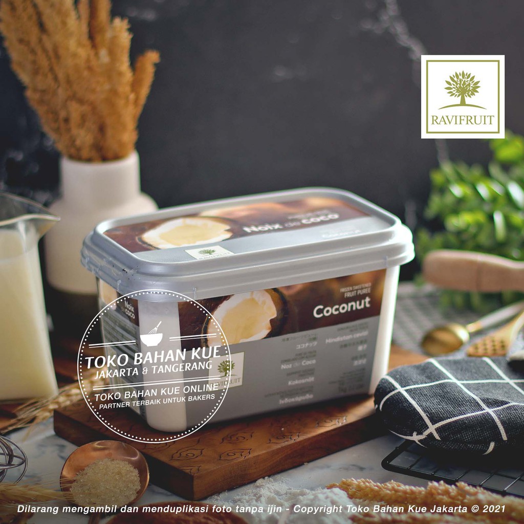 

Ravi Fruit PUREE Kelapa Beku 1kg RaviFruit Frozen Coconut Noix de Coco
