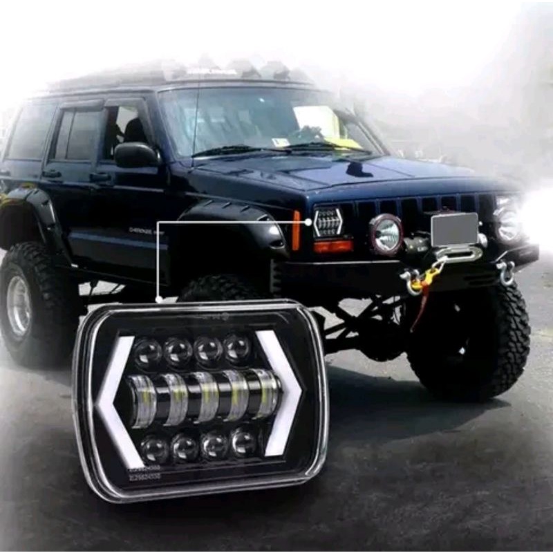 Lampu daymaker kotak 7inch spyder 90 watt Jeep katana Feroza taft  L300 import