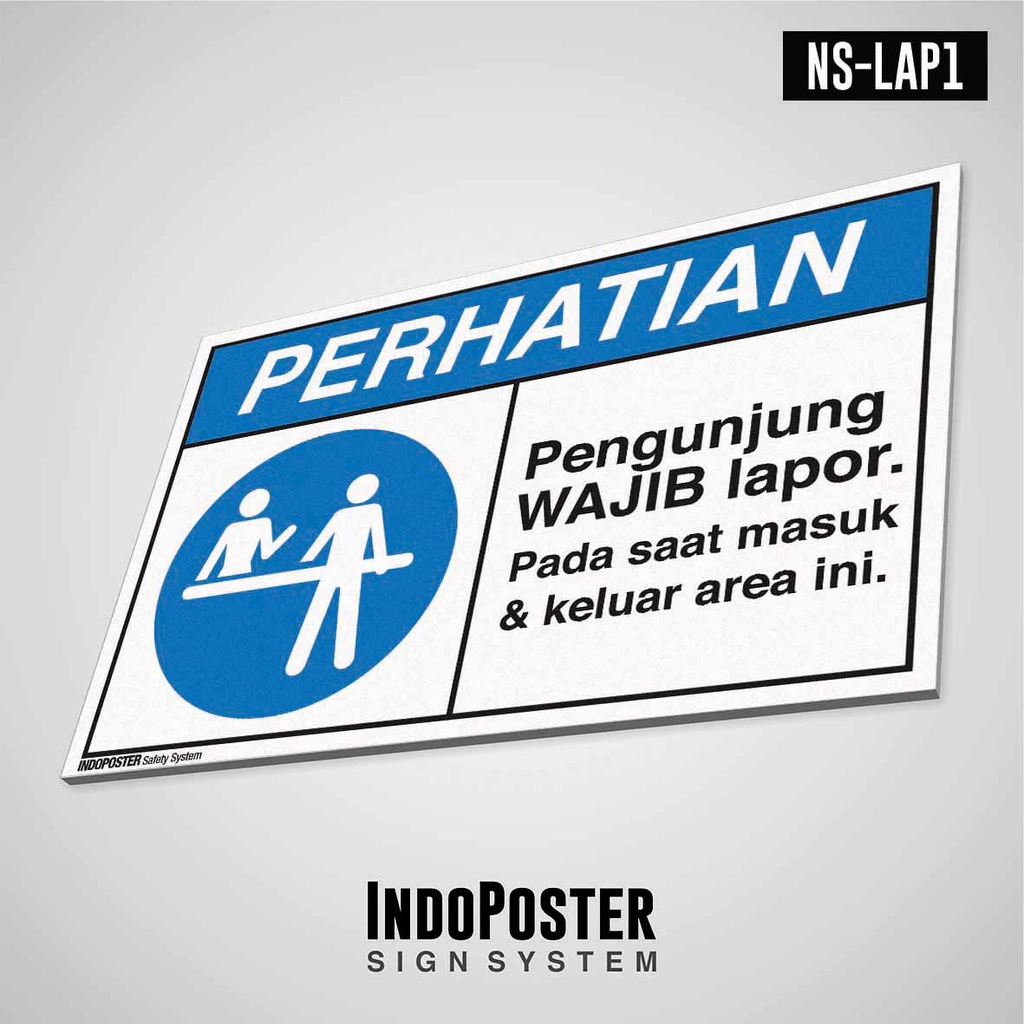 

Safety Sign Rambu K3 PVC ANSI Tamu Pengunjung Wajib Lapor M 45x30cm