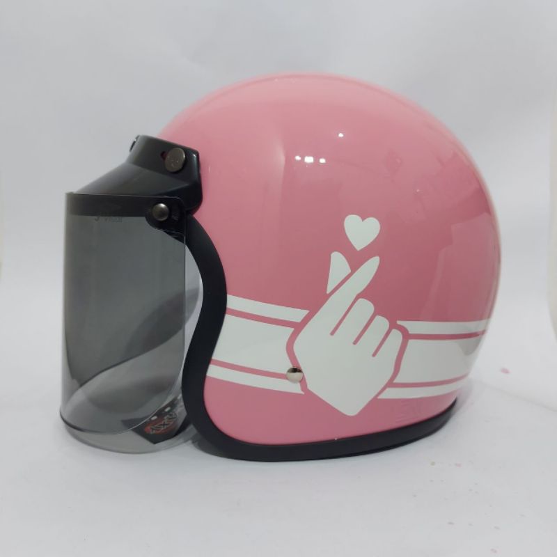 Helm Bogo Pastel Dewasa Wanita Finger Love