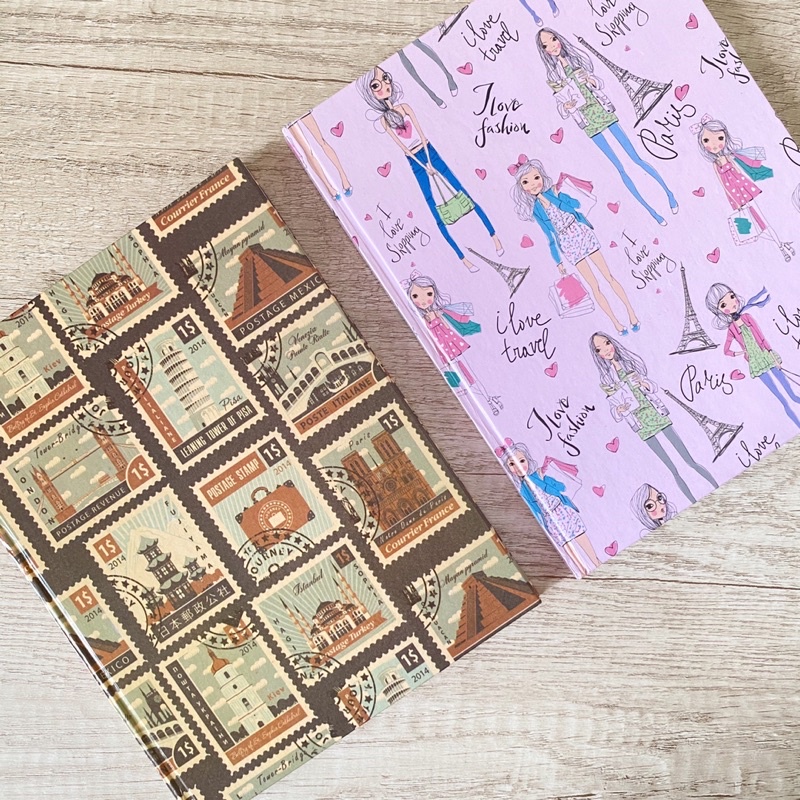 

Notebook/Jurnal/Buku Tulis Polos Paris Doodle & Postage Stamp Blank Paper