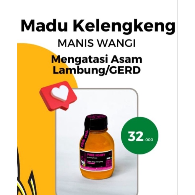 

Madu Murni Asli Nektar Bunga Kelengkeng Raw Honey [125ml]