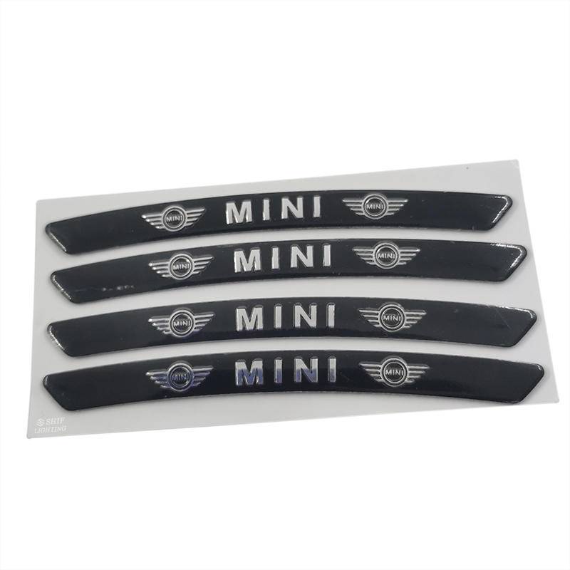 4 x Aluminum MINI Letter Logo Car Auto Wheel Tire Decorative Emblem Badge Sticker Decal MINI Wing