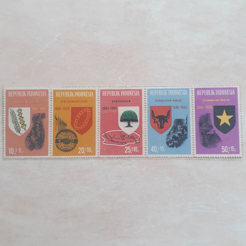 

Perangko Indonesia Pancasila Tahun 1965 set lengkap - 5pcs