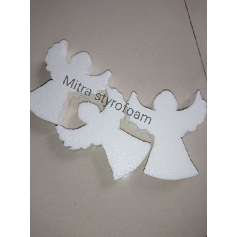 

Hiasan kue/natal styrofoam bentuk malaikat11cm x 11cm x 2cm