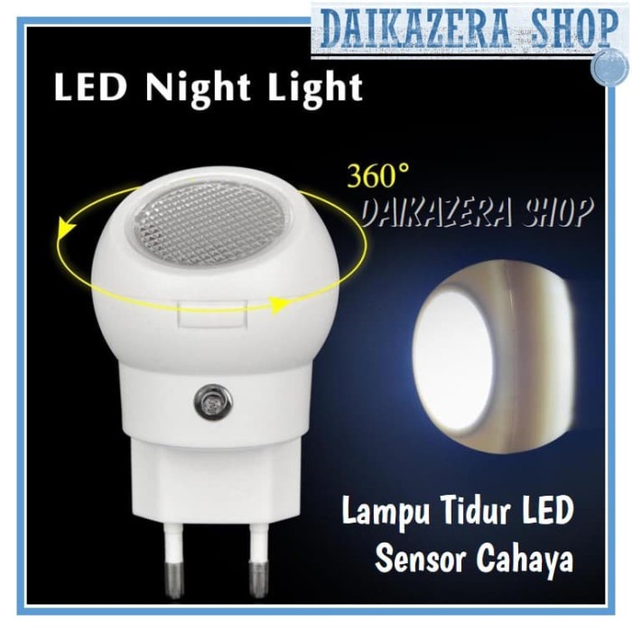 Lampu Tidur LED Sensor Cahaya Rotasi 360 Derajat