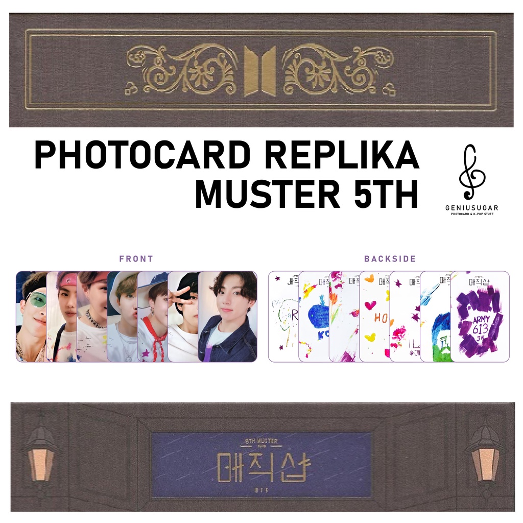 [BTS MUSTER 5TH] PHOTOCARD UNOFFICIAL BTS MUSTER 5TH RM SEOKJIN SUGA JHOPE JIMIN V TAEHYUNG JUNGKOOK JK