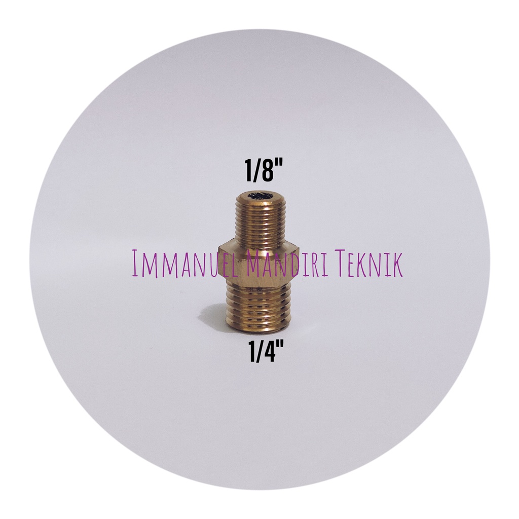 Double Nepel 1/4 x 1/8 / Double Nipple 1/4 x 1/8 Kuningan