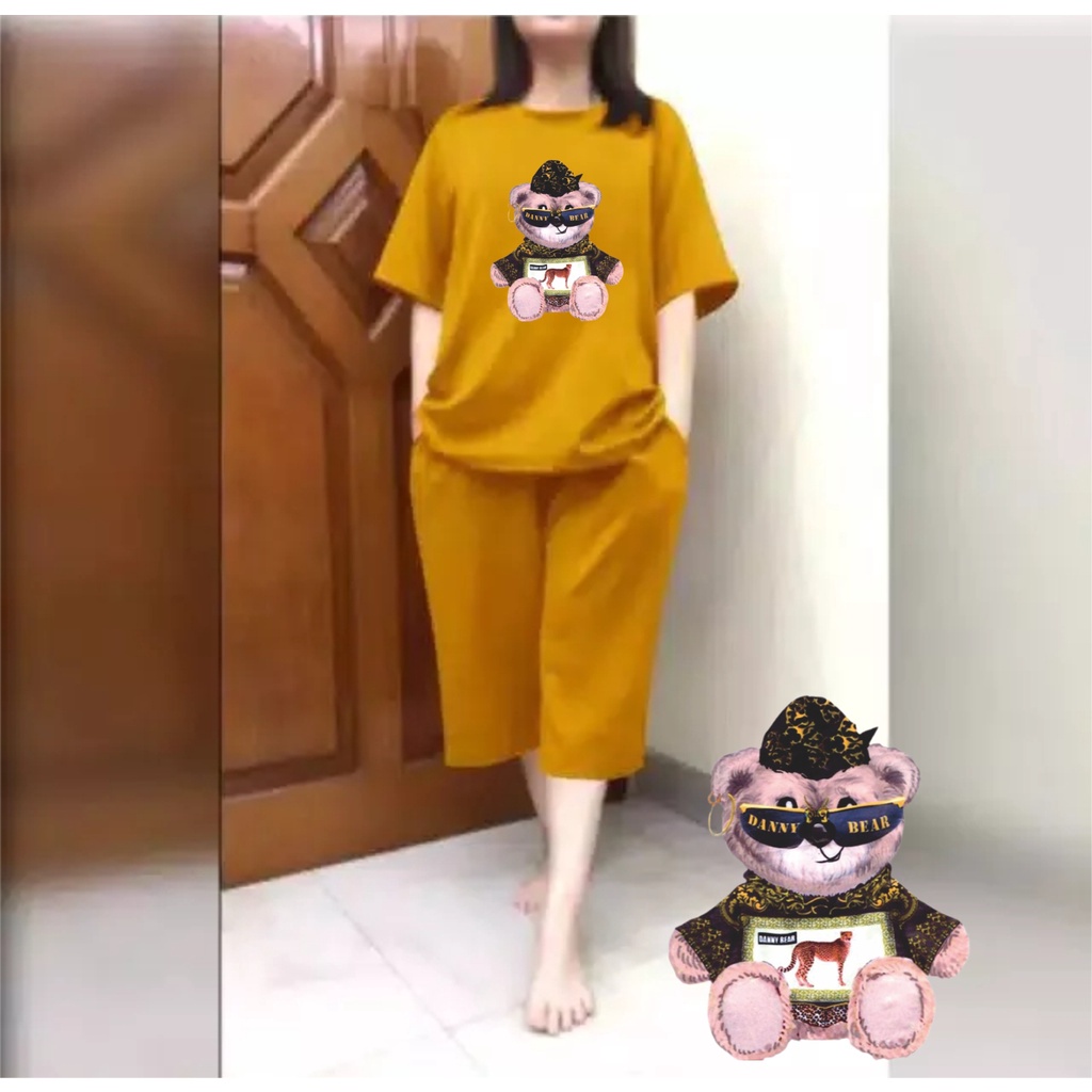 Setelan Jumbo Wanita + Celana Kulot 3/4 Atasan Big Size LD 120 Teddy Kcamata