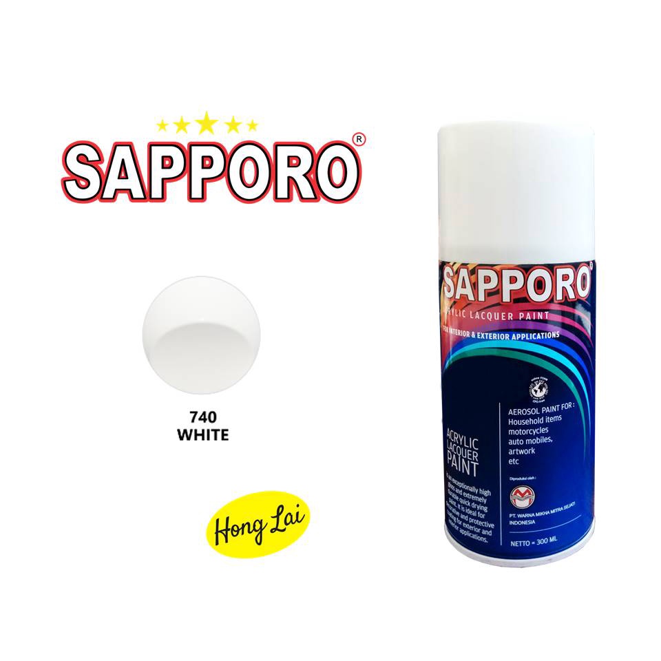 Sapporo Spray 300 ml 740 White / warna dasar / pylox / Cat Aerosol / Cat Semprot