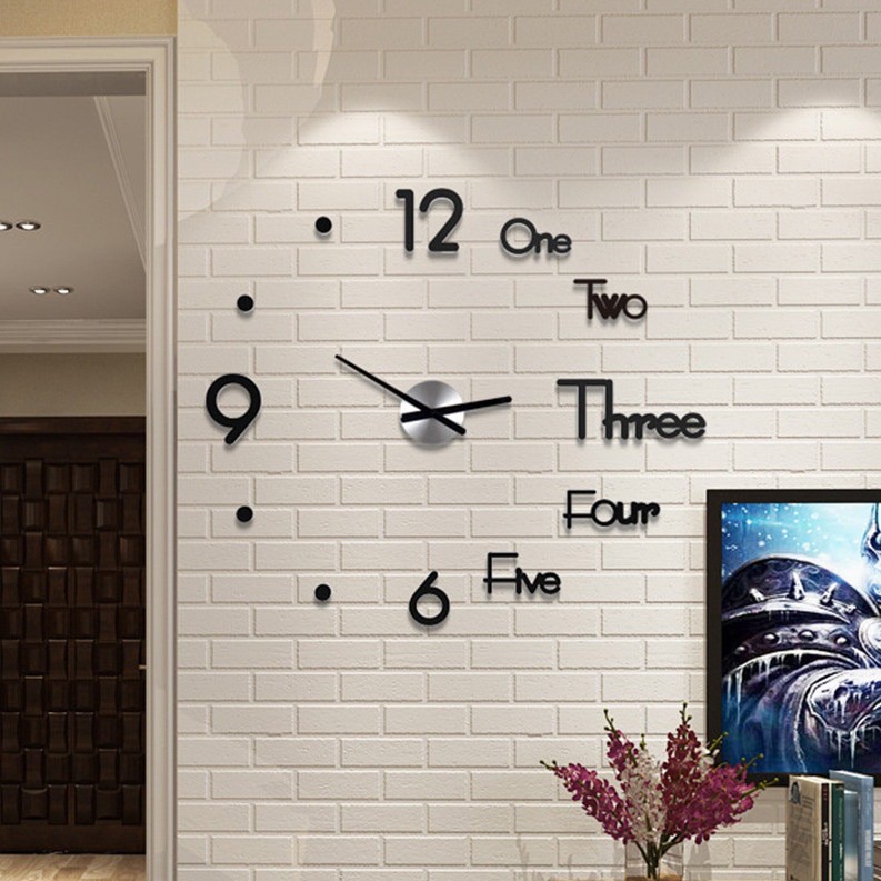 JOS0067 Jam Dinding DIY 3D Diameter 40cm Dekorasi Rumah Ruangan Kantor DIY Wall Clock