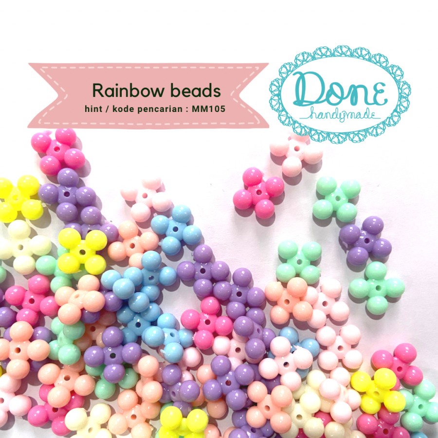 Done handymade beads manik manik rainbow macaroon beads handmade mm105