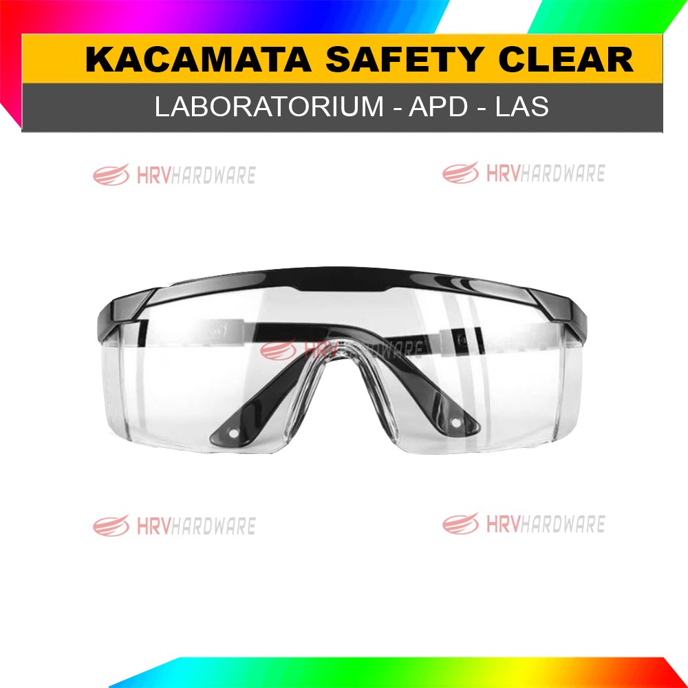 Kacamata Safety APD - Gerinda Bening - Glasses - Kacamata Las - Antidebu - Kacamata Murah - Motor