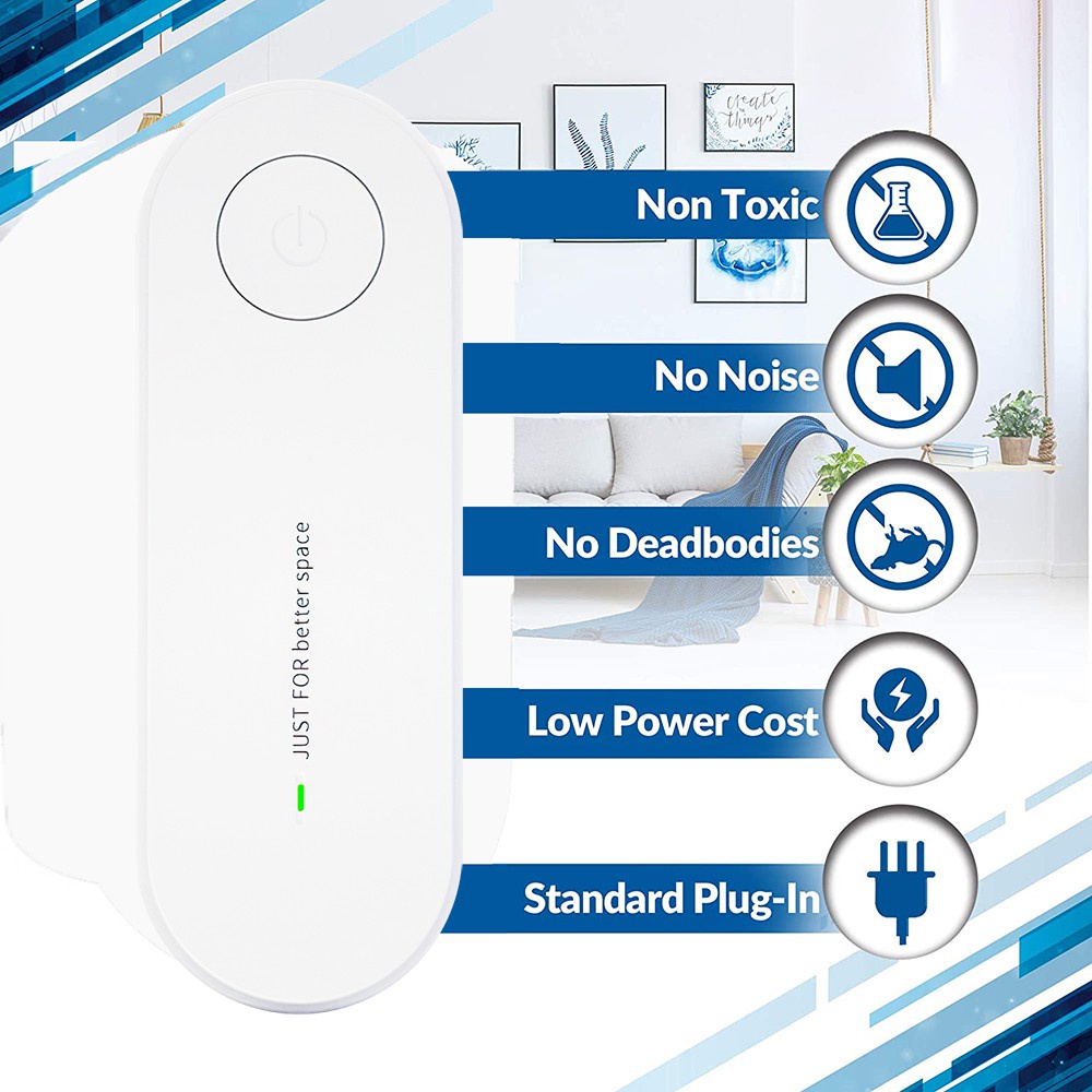 Elektronik Pest Reject Ultrasonic Alat Pembasmi Serangga Tikus Nyamuk Kecoa No Kimia Aman untuk Peliharaan Keluarga