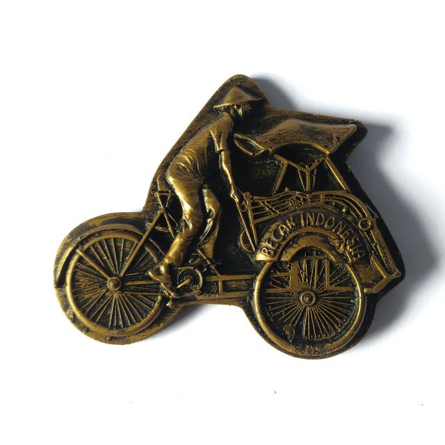 (BISA COD) MAGNET KULKAS BECAK INDONESIA BAHAN FIBERGLASS 7 CM DEKORASI SOUVENIR CANTIK