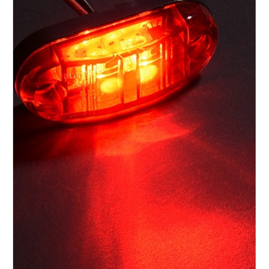 10pcs Lampu Peringatan LEDs Diode Light Trailer Truk Kuning Orange Putih Merah LED Side Marker Lamp 12V 24V