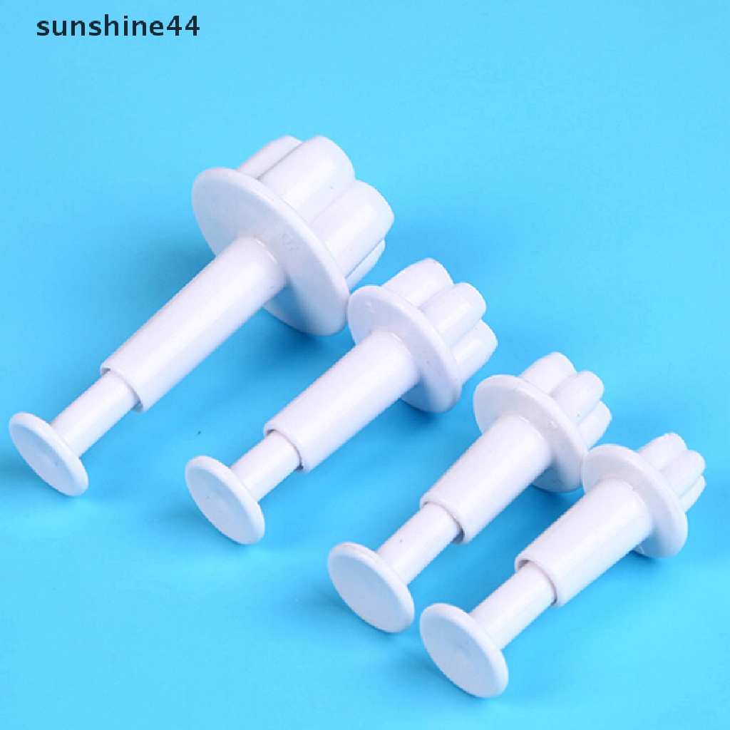 Sunshine 4Pcs / set Cetakan Kue / Biskuit Bentuk Bunga 3D DIY