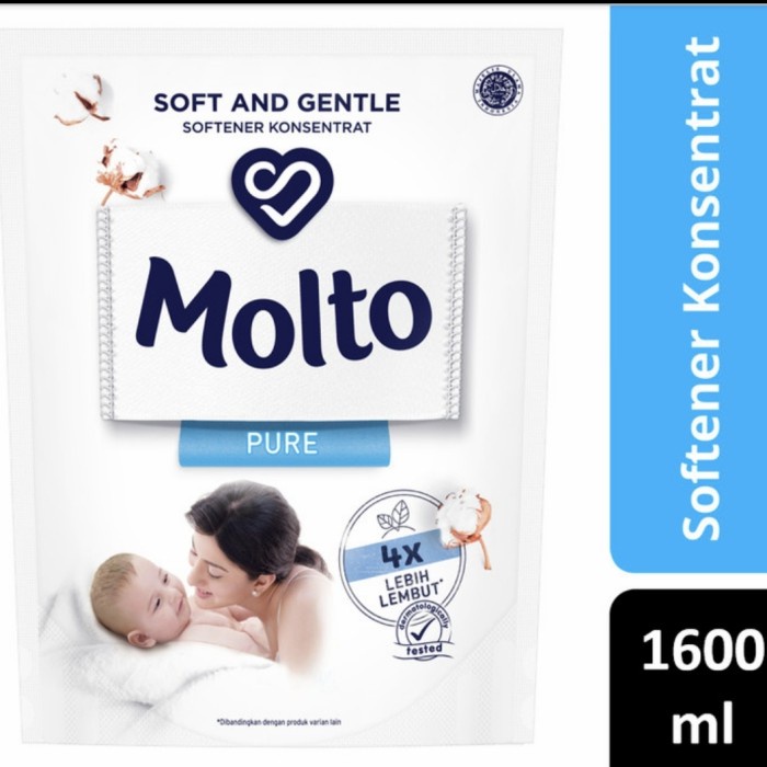 Molto Ultra Pure Pouch 1600ML 1,6L Pewangi Pakaian Pelembut Baju Bayi