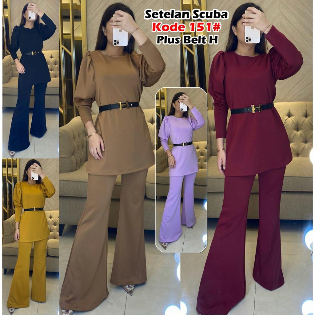 151#stelan scuba//fashion Wanita Scuba//fashion stelan scuba//fashion wanita FREE BELT H