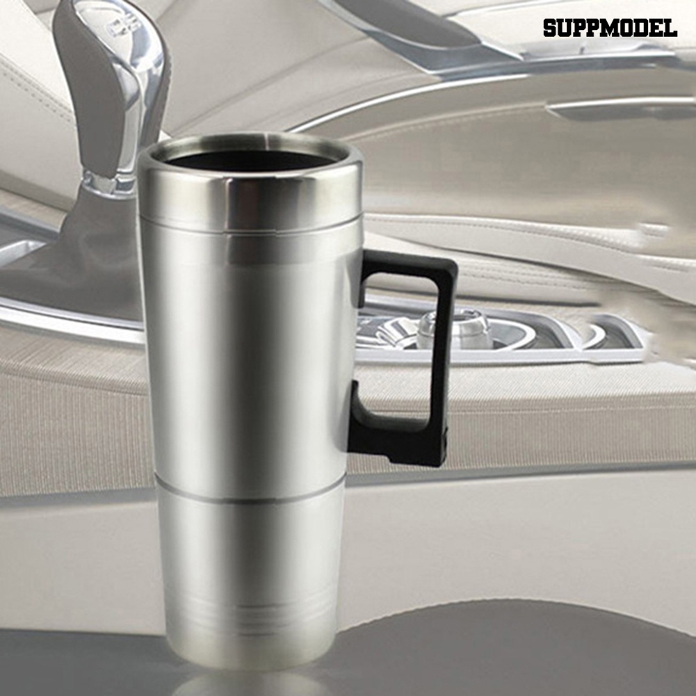 Mug Pemanas Air Panas Kopi Teh 12 / 24V Bahan Stainless Steel Untuk Mobil