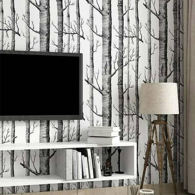 WALLPAPER DINDING MOTIF POHON KERING