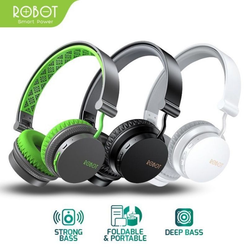 HEADSET BLUETOOTH ROBOT H10 HEADPHONES WIRELESS ORIGINAL / Headset / Headphone / HF bando