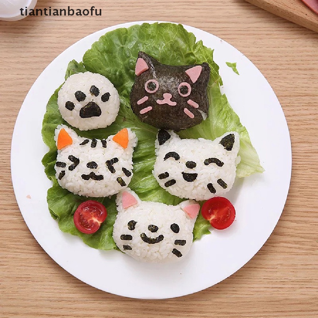 1 Set Cetakan Nasi Bentuk Kucing Untuk Bento Sushi