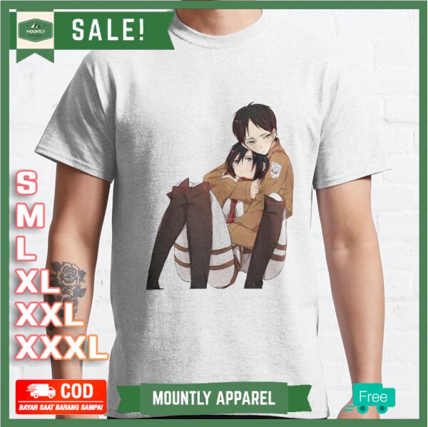 Kaos Baju Mikasa and Eren T-Shirt Premium