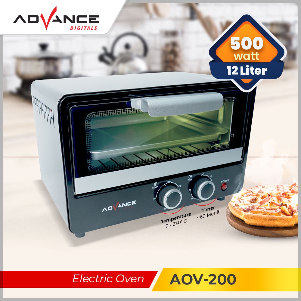 Advance Oven Listrik 12L 500W Multifungsi AOV200 Garansi 1 Tahun